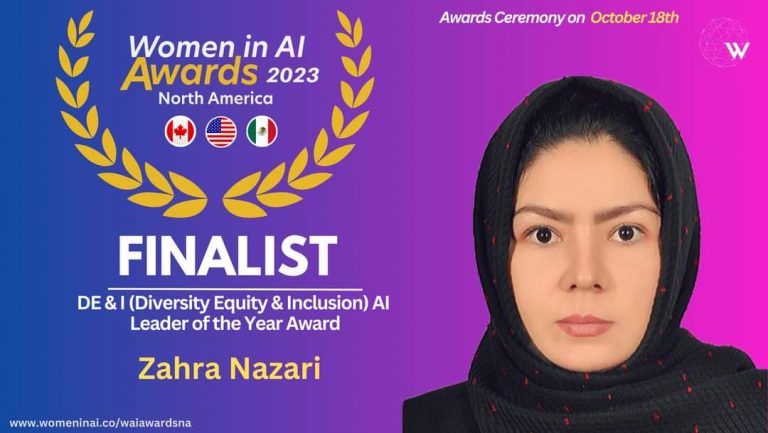 زهرا امین نظری، نامزد نهایی هوش مصنوعی آمریکای شمالی شد