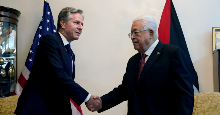 دیدار وزیر خارجه آمریکا و رییس تشکیلات خودگران فلسطین در اردن